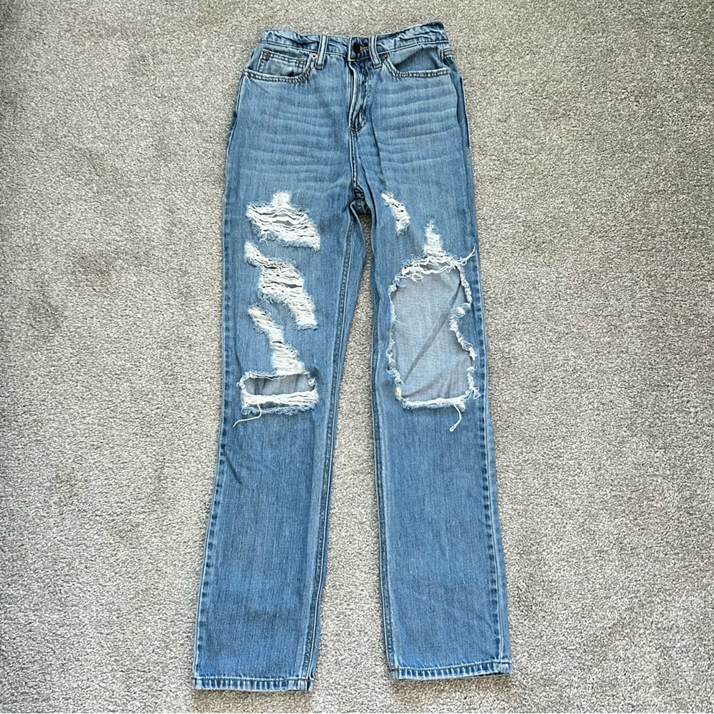 fashion nova distressed straight leg jeans